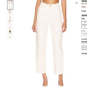 NWOT SNACKS! High Waisted Double Stack Ankle Size 26 Natural Wash